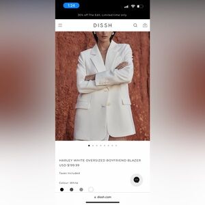 DISSH - White - HARLEY WHITE OVERSIZED BOYFRIEND BLAZER